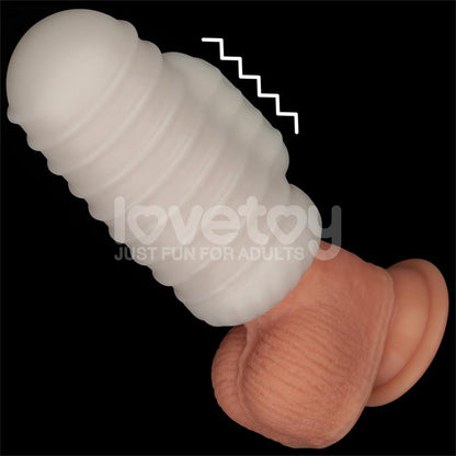 LOVETOY - KNIGHTS RING VIBRATING DUAL PURPOSE SLEEVE WAVY