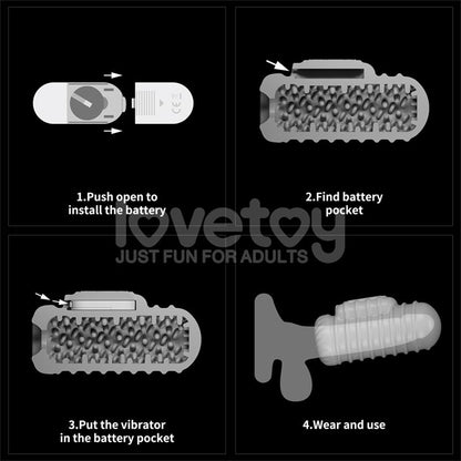 LOVETOY - KNIGHTS RING VIBRATING DUAL PURPOSE SLEEVE WAVY