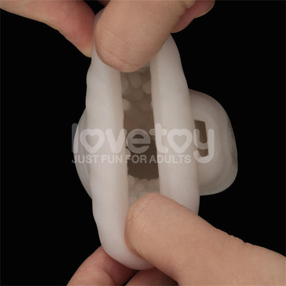 LOVETOY - KNIGHTS RING VIBRATING DUAL PURPOSE SLEEVE WAVY