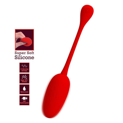 PRETTYLOVE - KNUCKER VIBRATING EGG RED