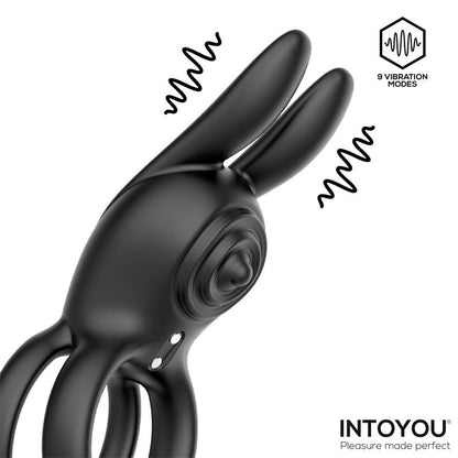 INTOYOU - KONNY VIBRATING RABBIT DOUBLE COCKRING WITH REMOTE