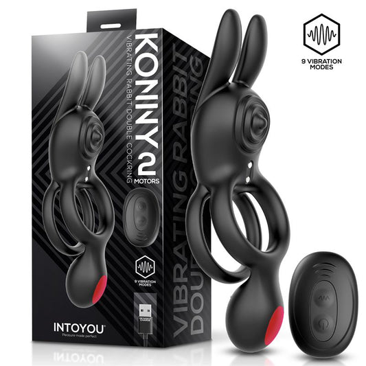 INTOYOU - KONNY VIBRATING RABBIT DOUBLE COCKRING WITH REMOTE