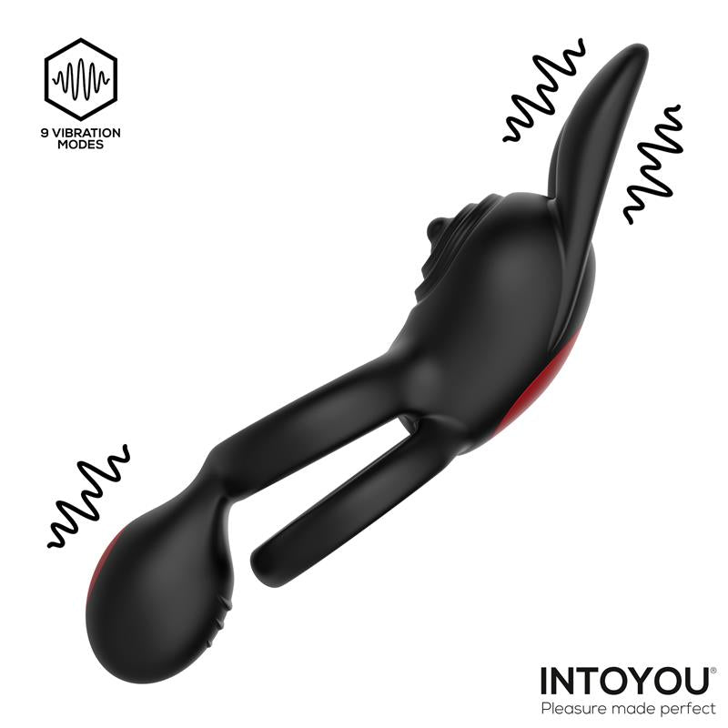 INTOYOU - KONNY VIBRATING RABBIT DOUBLE COCKRING WITH REMOTE
