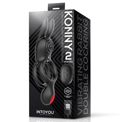 INTOYOU - KONNY VIBRATING RABBIT DOUBLE COCKRING WITH REMOTE