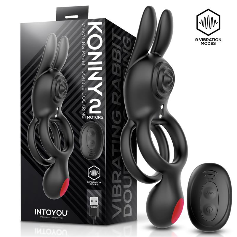 INTOYOU - KONNY VIBRATING RABBIT DOUBLE COCKRING WITH REMOTE