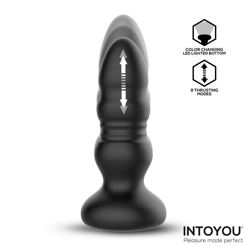 INTOYOU - KRAX BUTT PLUG WITH VIBRATION, THRUSTING, LED LIGHT AND REMOTE