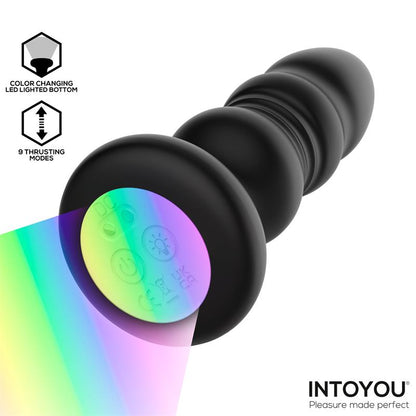 INTOYOU - KRAX BUTT PLUG WITH VIBRATION, THRUSTING, LED LIGHT AND REMOTE