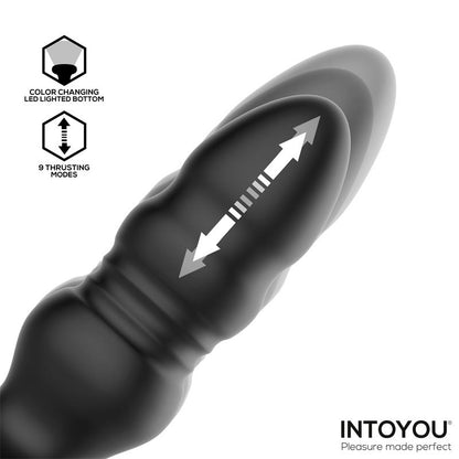 INTOYOU - KRAX BUTT PLUG WITH VIBRATION, THRUSTING, LED LIGHT AND REMOTE
