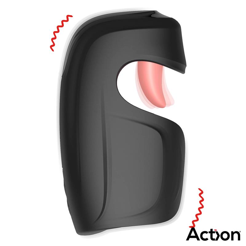 ACCIÓN - MASTURBADOR KUBEX CON LENGUA LAMEDORA, PULSACIÓN Y VIBRACIÓN