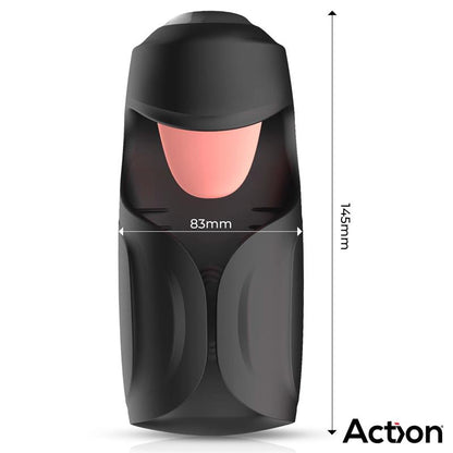 ACCIÓN - MASTURBADOR KUBEX CON LENGUA LAMEDORA, PULSACIÓN Y VIBRACIÓN