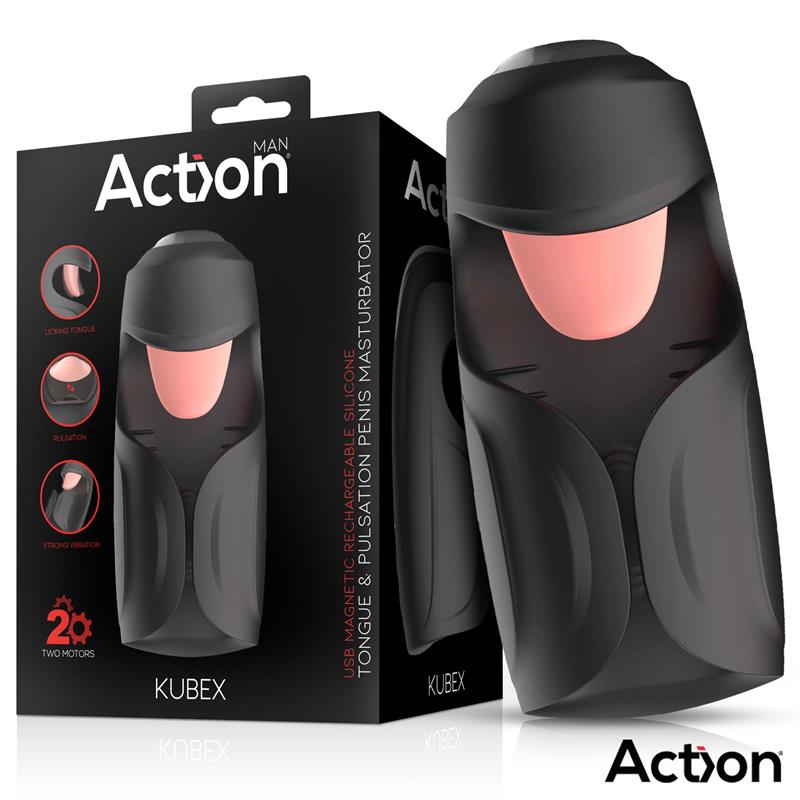 ACTION - KUBEX MASTURBATOR WITH LICKING TONGUE, PULSATION AND VIBRATION