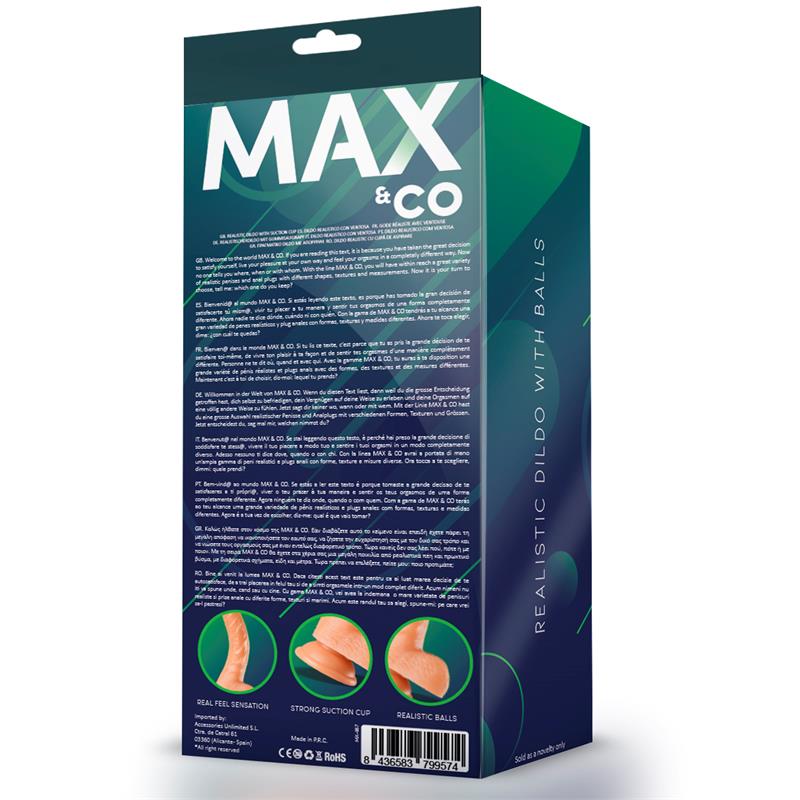 MAX & CO - KURT REALISTIC DILDO WITH TESTICLES FLESH 9,4 - 24 CM