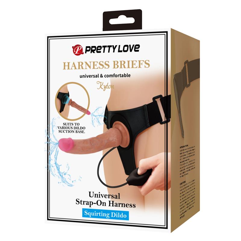 PRETTYLOVE - KYTON STRAP-ON WITH SQUIRTING DILDO
