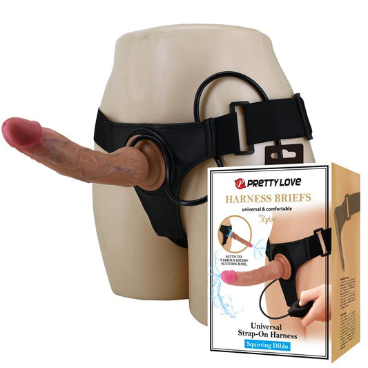 PRETTYLOVE - KYTON STRAP-ON WITH SQUIRTING DILDO