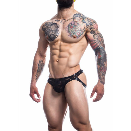 CUT4MEN - L4CE04 SLIP WITH JOCKSTRAP DETAILS WITH LACE