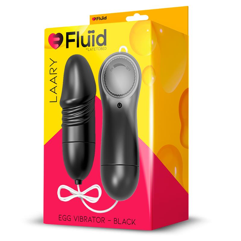 FLUÏD - LAARY MULTI-SPEED VIBRATING EGG WITH REMOTE CONTROL BLACK
