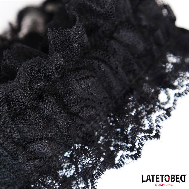 LATETOBED BDSM LINE - LACE ELASTIC ANKLE RESTRAINTS BLACK