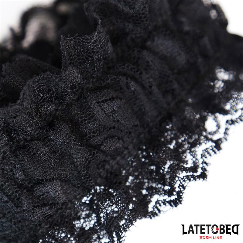 LATETOBED BDSM LINE - LACE ELASTIC WRIST RESTRAINTS BLACK