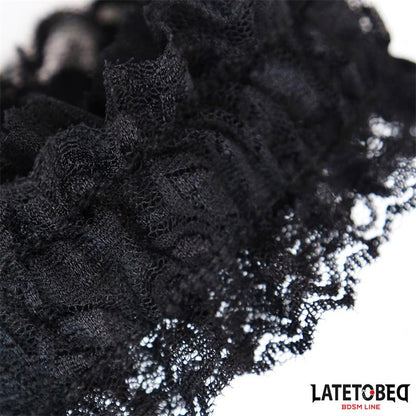 LATETOBED BDSM LINE - LACE ELASTIC WRIST RESTRAINTS BLACK