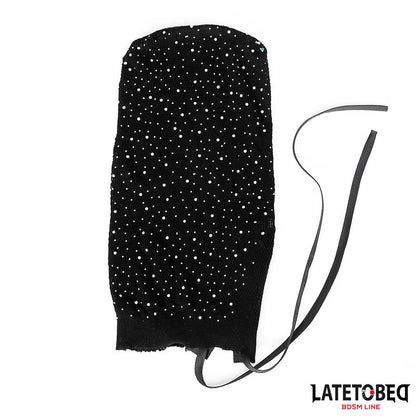 LATETOBED BDSM LINE - LACE HOOD WITH SHINY DIAMONDS