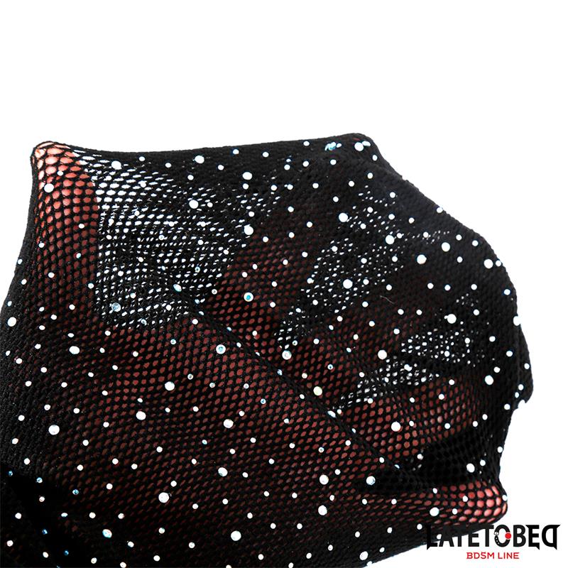 LATETOBED BDSM LINE - LACE HOOD WITH SHINY DIAMONDS