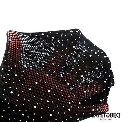 LATETOBED BDSM LINE - LACE HOOD WITH SHINY DIAMONDS