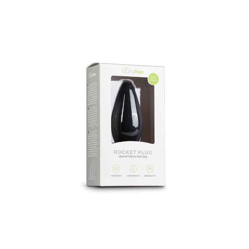 EASYTOYS - LARGE BLACK SILICONE BUTTPLUG