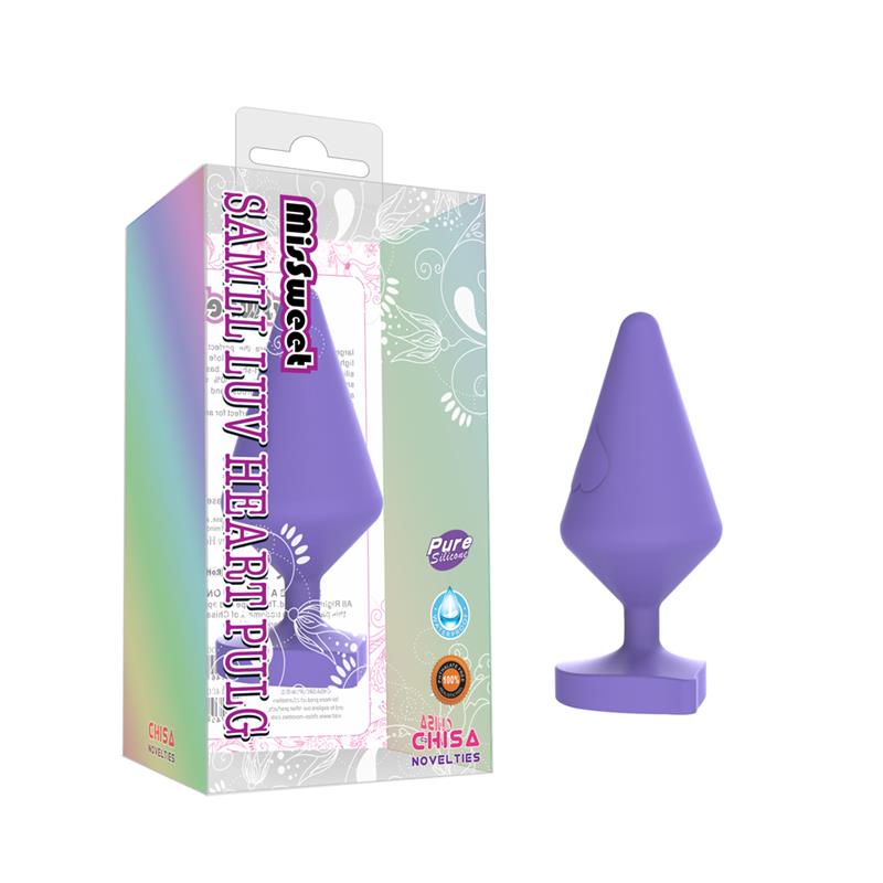 CHISA - LARGE LUV HEART PLUG PURPLE SILICONE