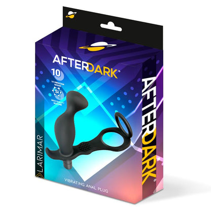 AFTERDARK - LARIMAR VIBRATING ANAL PLUG WITH PENIS AND TESTICLES RING