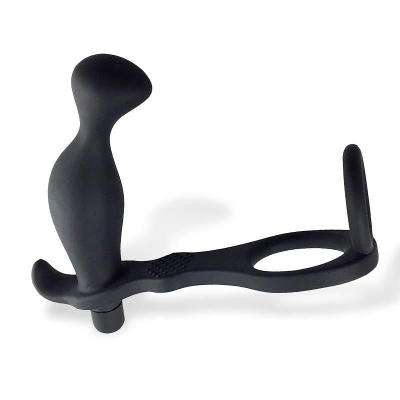 AFTERDARK - LARIMAR VIBRATING ANAL PLUG WITH PENIS AND TESTICLES RING