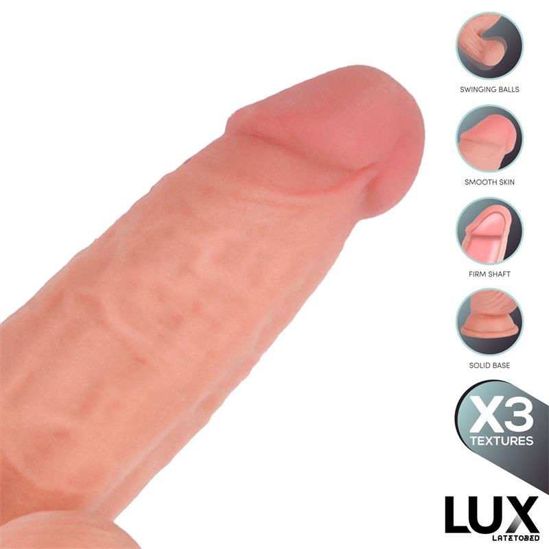 LUX - LARS TRIPLE DENSITY DILDO WITH SWINGING BALLS 7.6