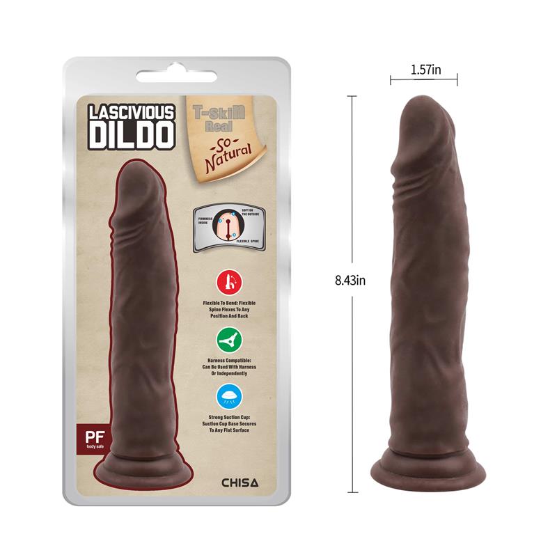 CHISA - LASCIVIOUS DILDO DUAL DENSITY BROWN 21.4CM
