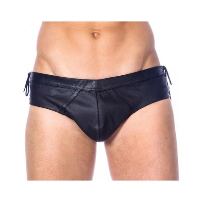 BONDAGE PLAY - LEATHER BRIEFS ADJUSTABLE