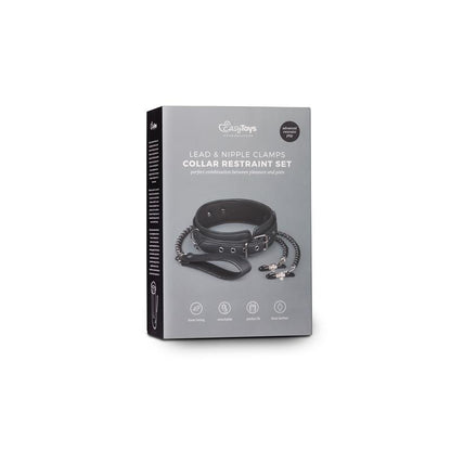EASYTOYS - COLLIER EN CUIR AVEC CHAÎNETTES POUR TÉTONS