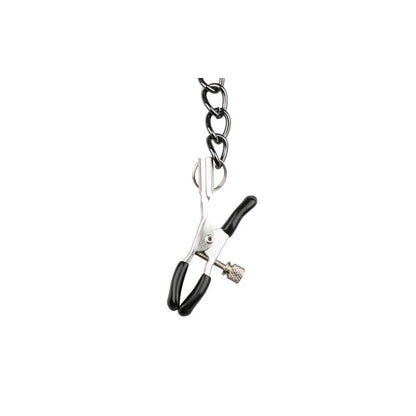 EASYTOYS - LEATHER COLLAR WITH NIPPLE CHAINS
