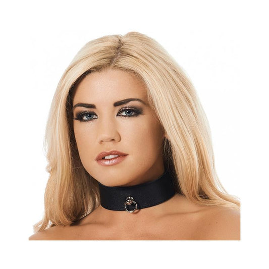 BONDAGE PLAY - LEATHER COLLAR WITH RING