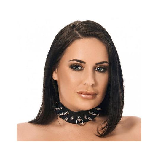 BONDAGE PLAY - LEATHER COLLAR WITH SPIKES