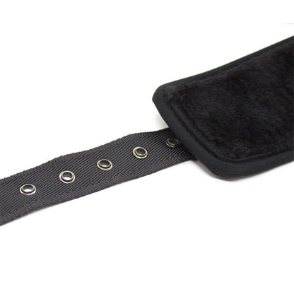 LATETOBED BDSM LINE - LEATHER HANDCUFFS WITH BIG HOOPS BLACK