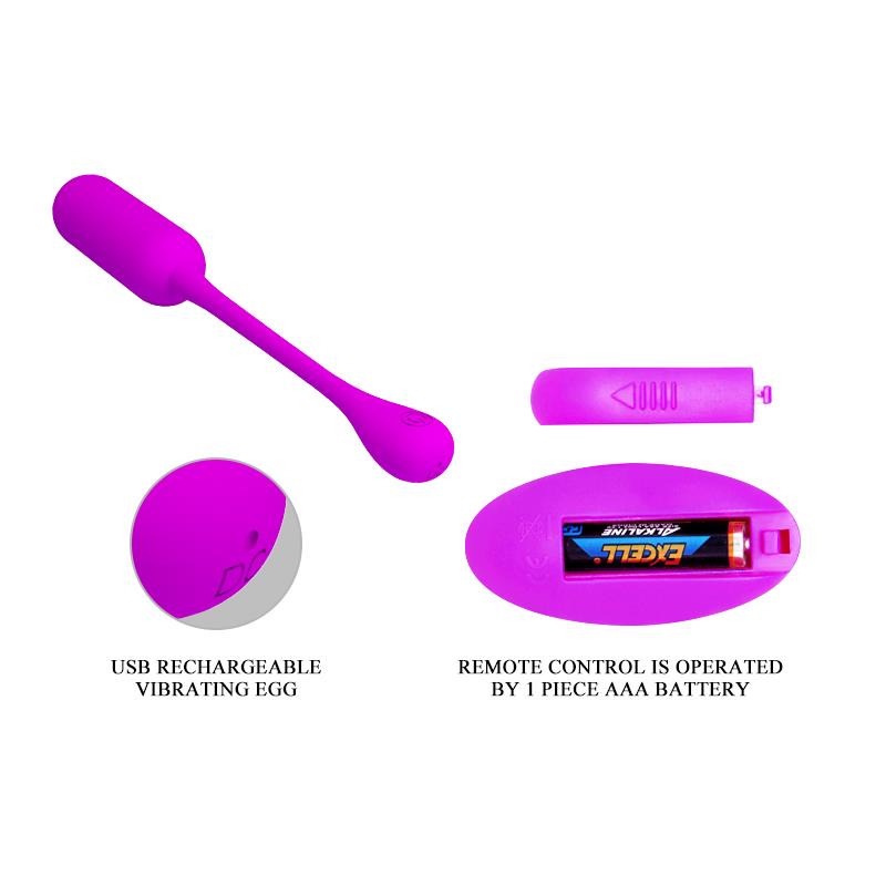 PRETTYLOVE - LECHIES VIBRATING EGG WITH REMOTE CONTROL USB