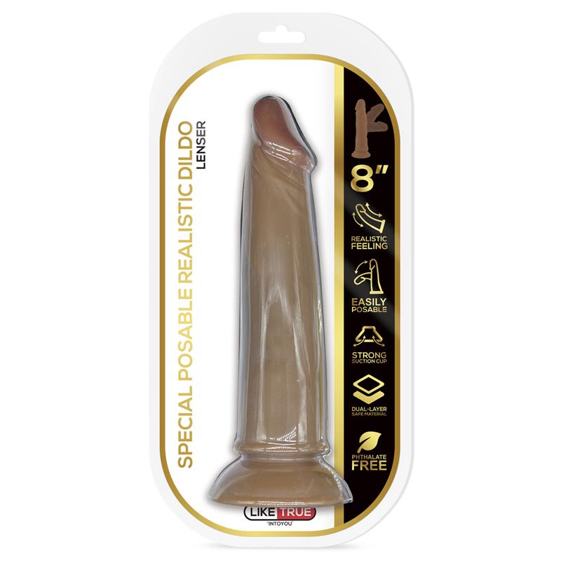 LIKETRUE - LENSER ARTICULABLE-POSABLE REALISTIC DILDO 8 BROWN