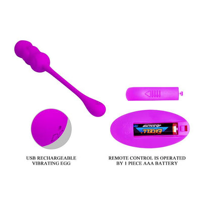 PRETTYLOVE - LESHY VIBRATING EGG WITH REMOTE CONTROL USB