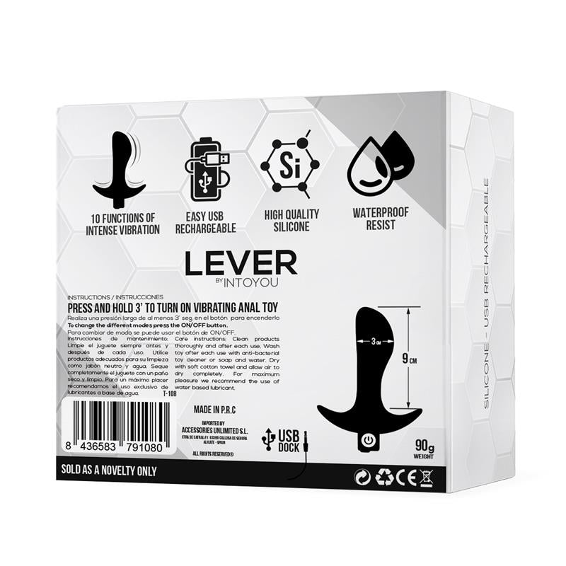 TARDENOCHE - LEVER ANAL PLUG WITH VIBRATION USB SILICONE