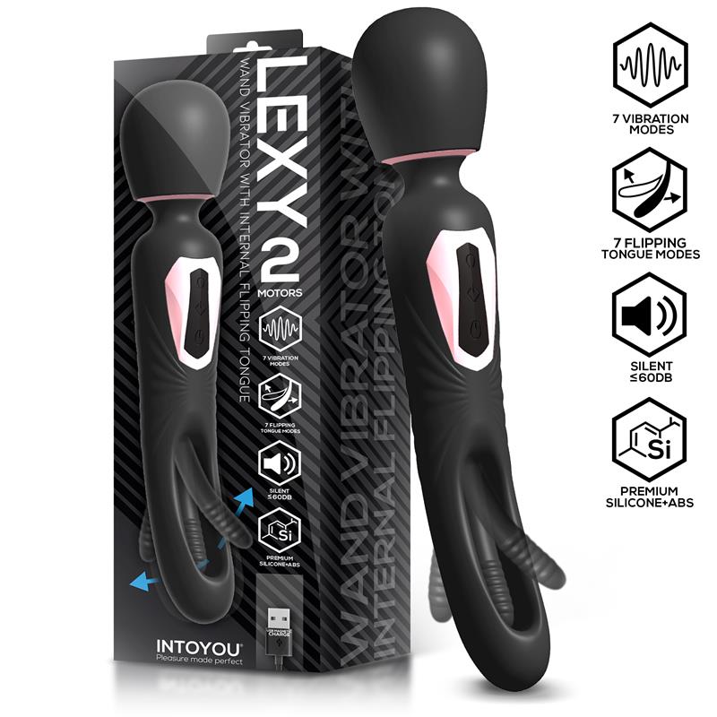 INTOYOU - LEXY VIBRATING WAND WITH INTERNAL FLIPPING TONGUE