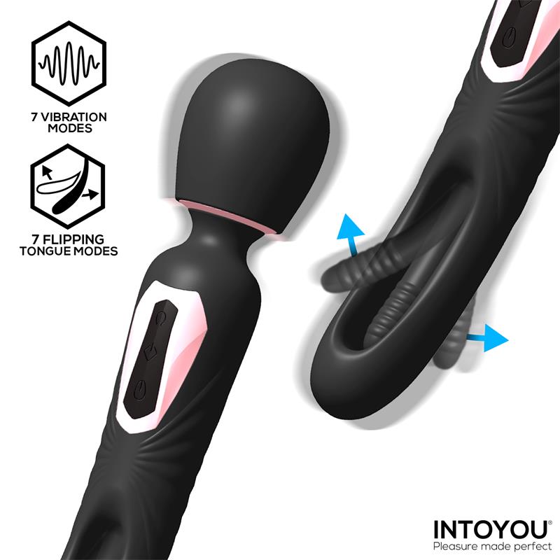 INTOYOU - LEXY VIBRATING WAND WITH INTERNAL FLIPPING TONGUE