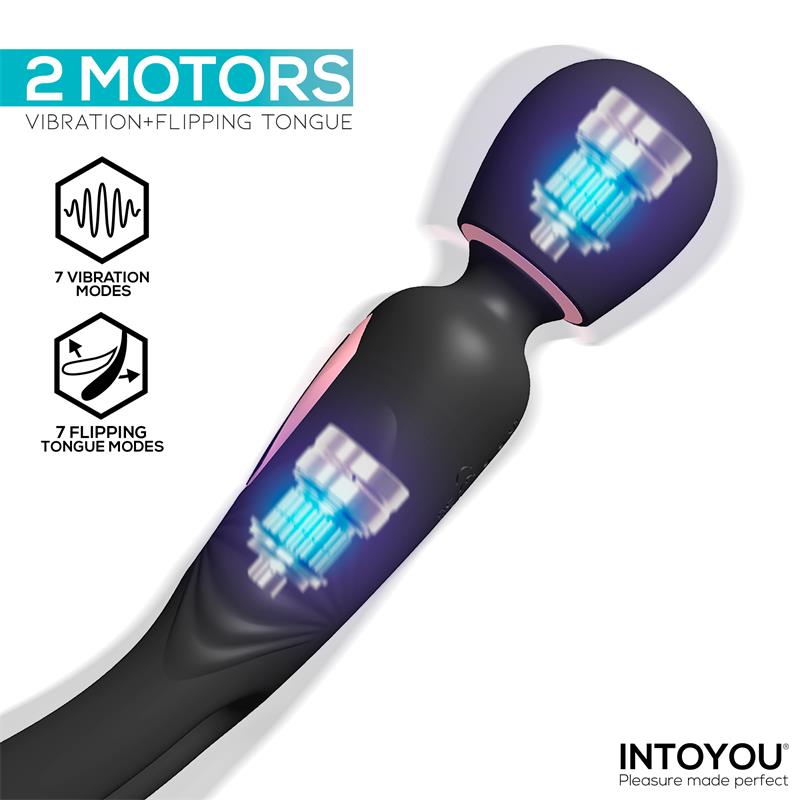 INTOYOU - LEXY VIBRATING WAND WITH INTERNAL FLIPPING TONGUE