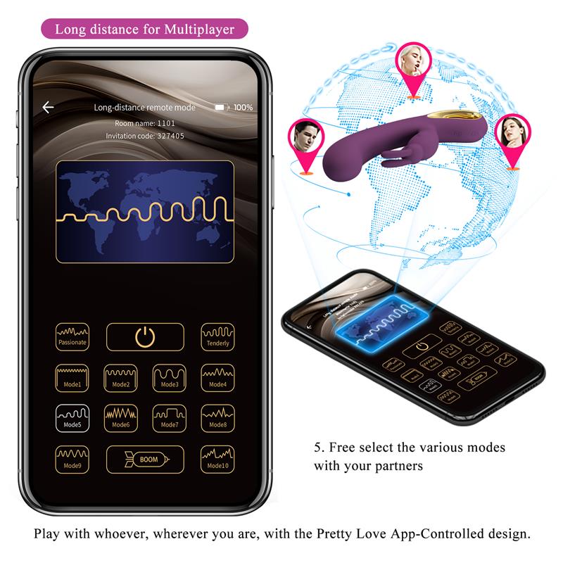 PRETTYLOVE - LIAM G-SPOT VIBRATOR SILICONE WITH APP PURPLE