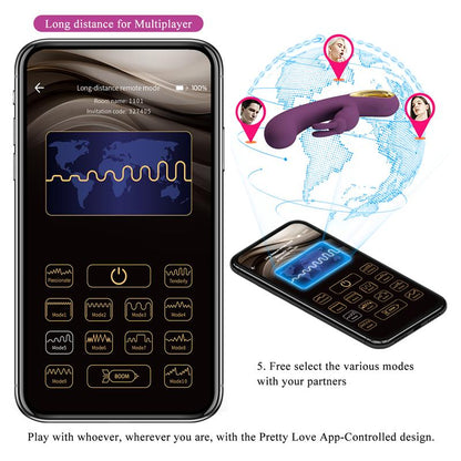 PRETTYLOVE - LIAM G-SPOT VIBRATOR SILICONE WITH APP PURPLE