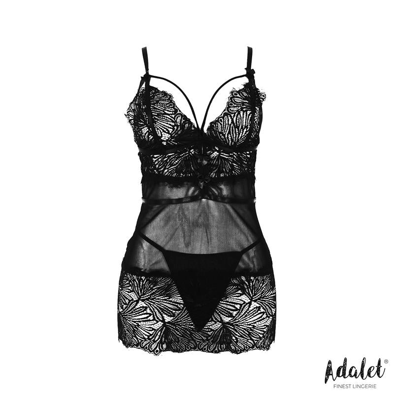 ADALET LINGERIE - LILA OPEN BACK BABYDOLL AND THONG