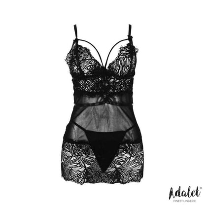 ADALET LINGERIE - LILA OPEN BACK BABYDOLL AND THONG