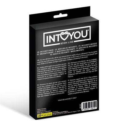 INTOYOU BDSM LINE - LILITH INCOGNITO MASK WITH OPENING IN THE MOUTH BLACK